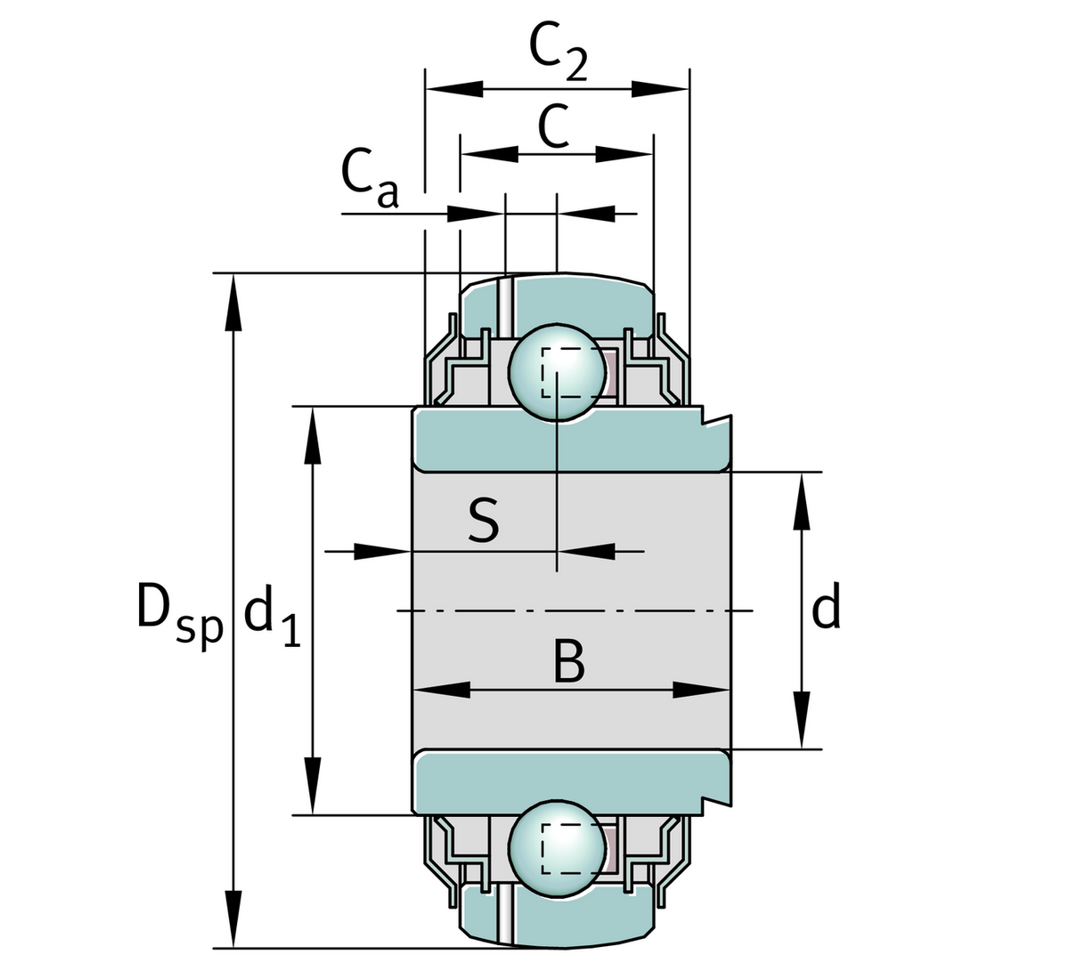 Радиальный закрепляемый шарикоподшипник INA GE40-XL-KRR-B-2C-OSE (GE40-KRR-B-2C-OSE)