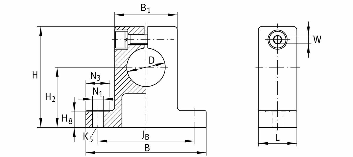 Опорный блок вала INA GW30