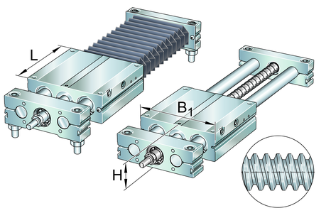 Стол линейного перемещения INA LTE30-180-A-TR20x4-M-1