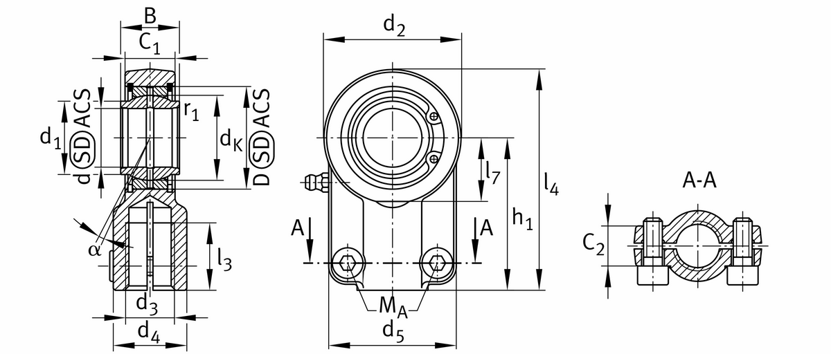 Шарнирная головка INA GIHNRK125-LO