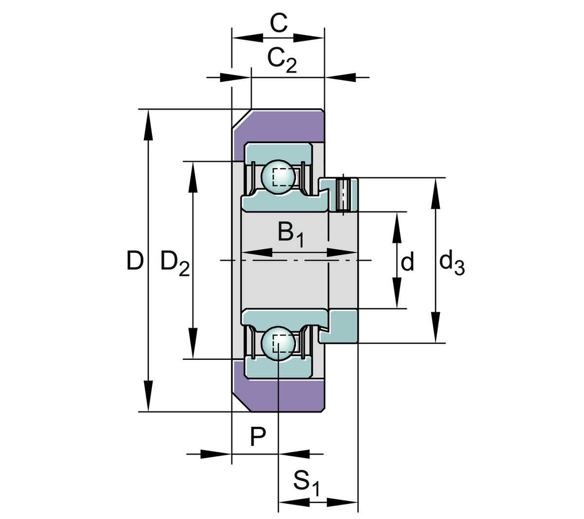 Радиальный закрепляемый шарикоподшипник INA RCRB25/57-XL-FA106 (RCRB25/57-FA106)