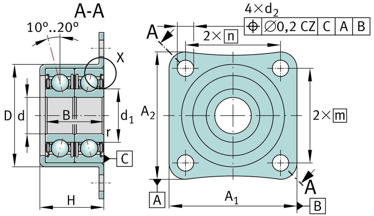 Фланцевый корпус INA ZKLR1035-2Z