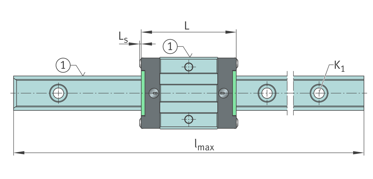 Каретка шариковой линейной направляющей качения с циркуляцией INA KWLTS15-ESC-V0-G4
