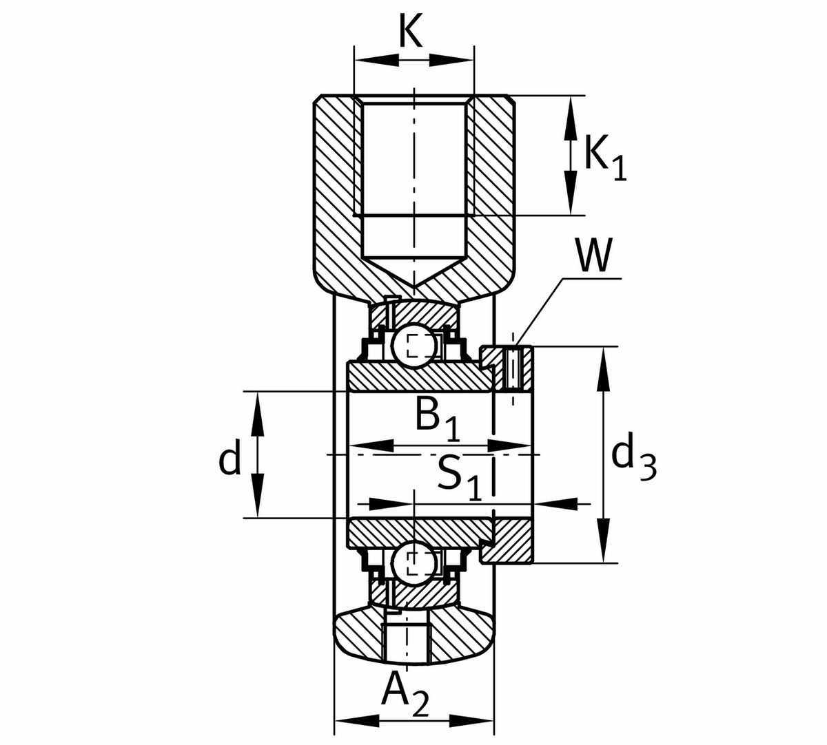 Корпусной узел с закрепляемым подшипником RHE30-XL