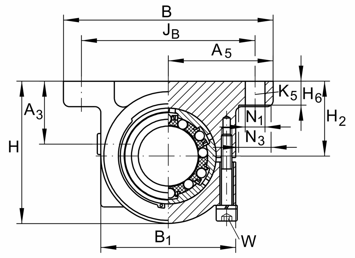 Узел с шарикоподшипником для линейного перемещения INA KGBS12-PP-AS
