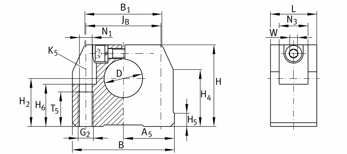Опорный блок вала INA GWH16-B
