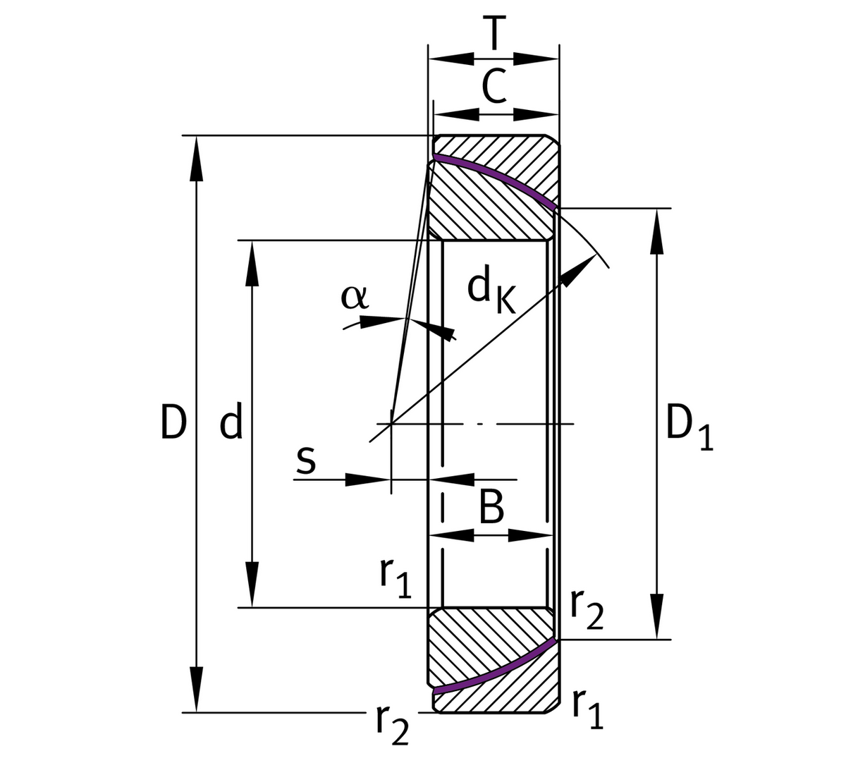 Сферический шарнирный подшипник INA GE170-SW