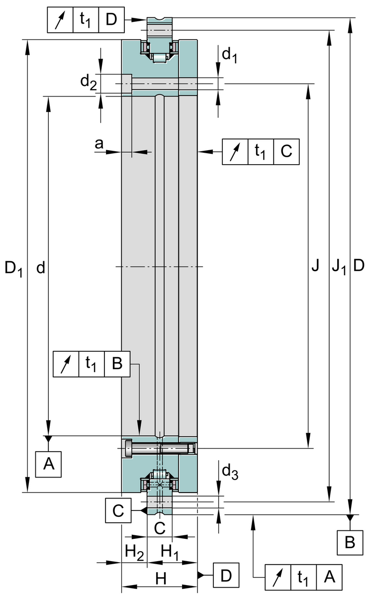 Упорно-радиальный роликоподшипник INA YRTS395