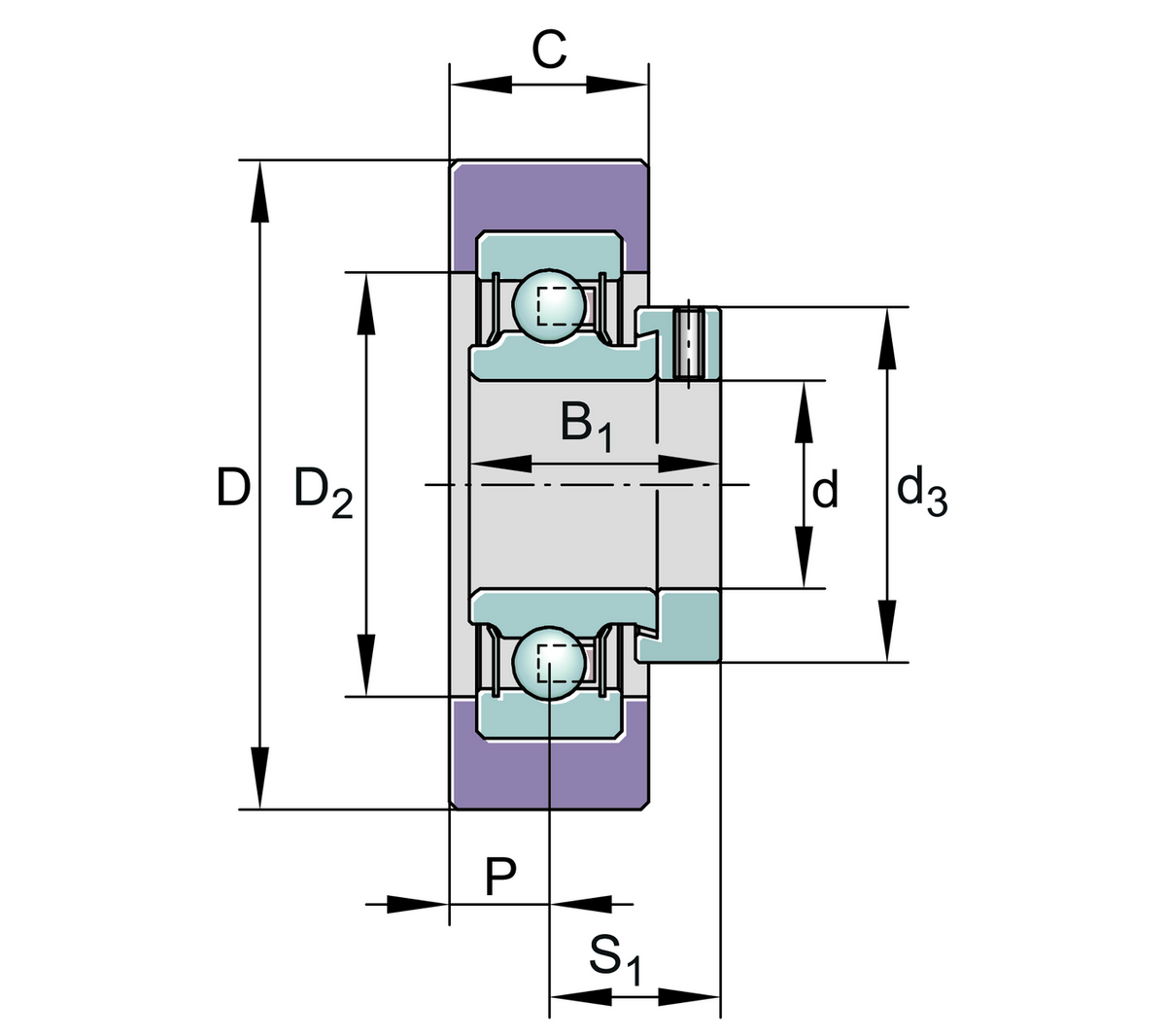 Радиальный закрепляемый шарикоподшипник INA RCSMB15/65-XL-FA106 (RCSMB15/65-FA106)