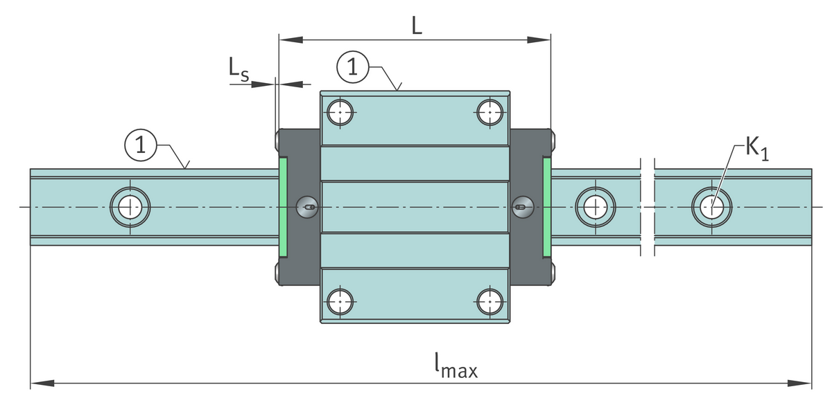 Каретка шариковой линейной направляющей качения с циркуляцией INA KWLT15-A-V1-G4