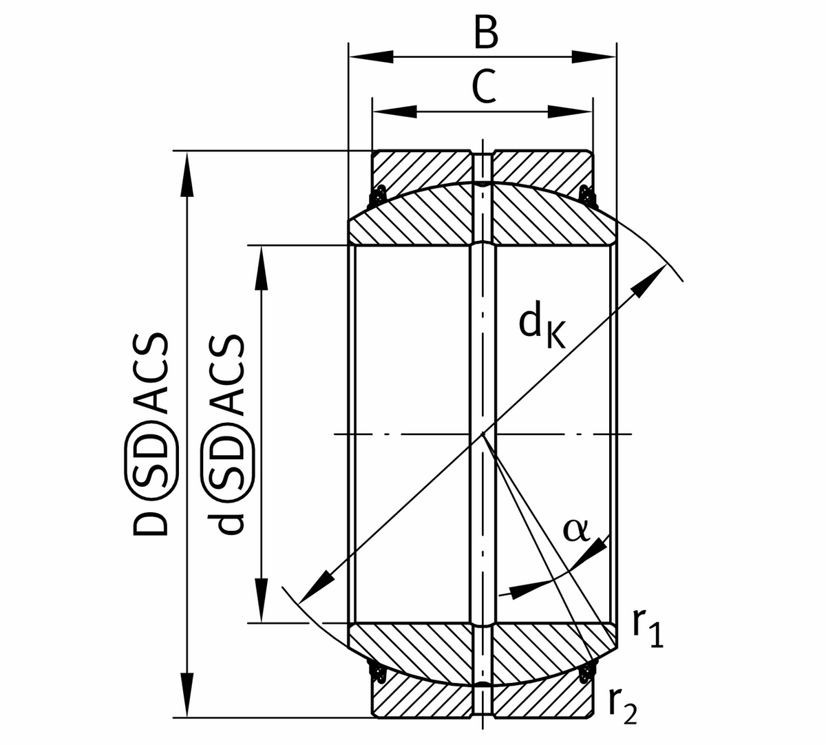 Сферический шарнирный подшипник INA GE20-DO-2TS