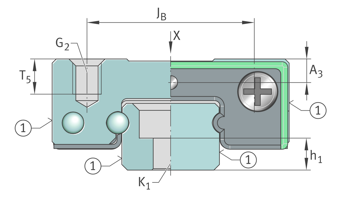 Профильный рельс INA TKDM12X2000-E-EWL-G2