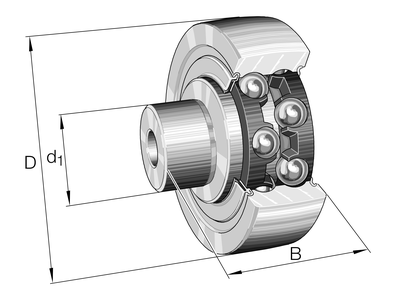 Направляющий ролик с цапфой INA ZL5202-DRS (ZL 5202 KRDU)