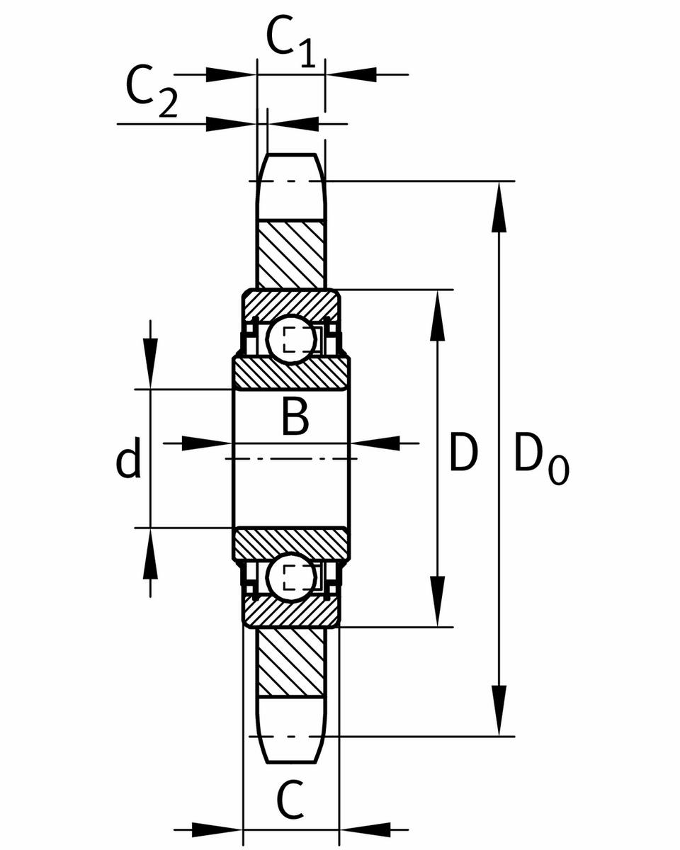 Звездочка-натяжитель цепи INA KSR16-L0-12-10-17-15 (KSR 16.LO.12.10.17.15)