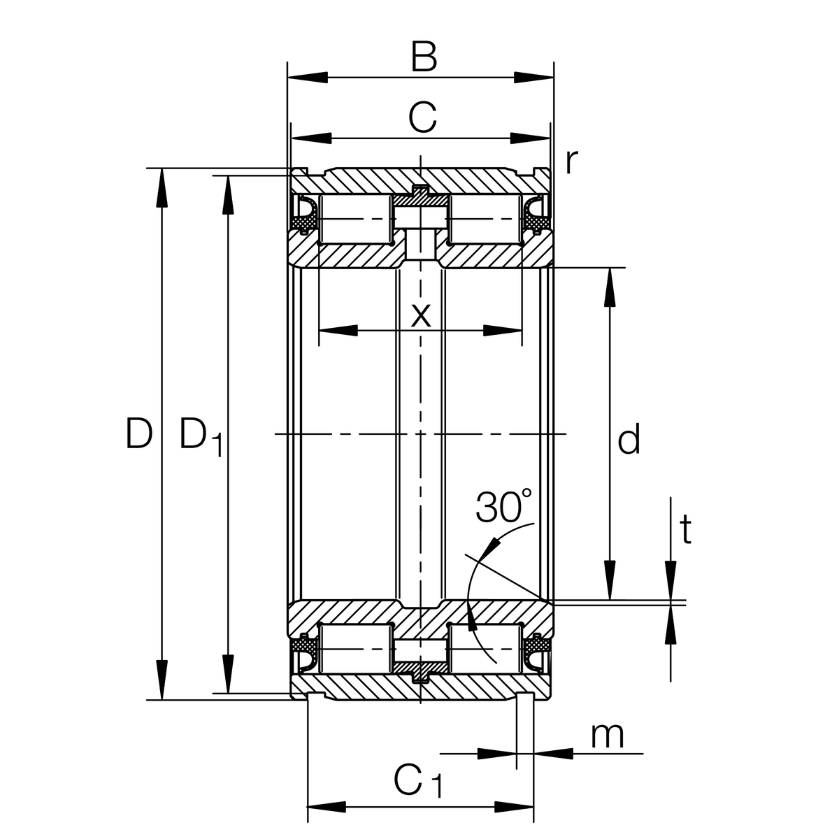 Цилиндрический роликоподшипник INA SL04260-D