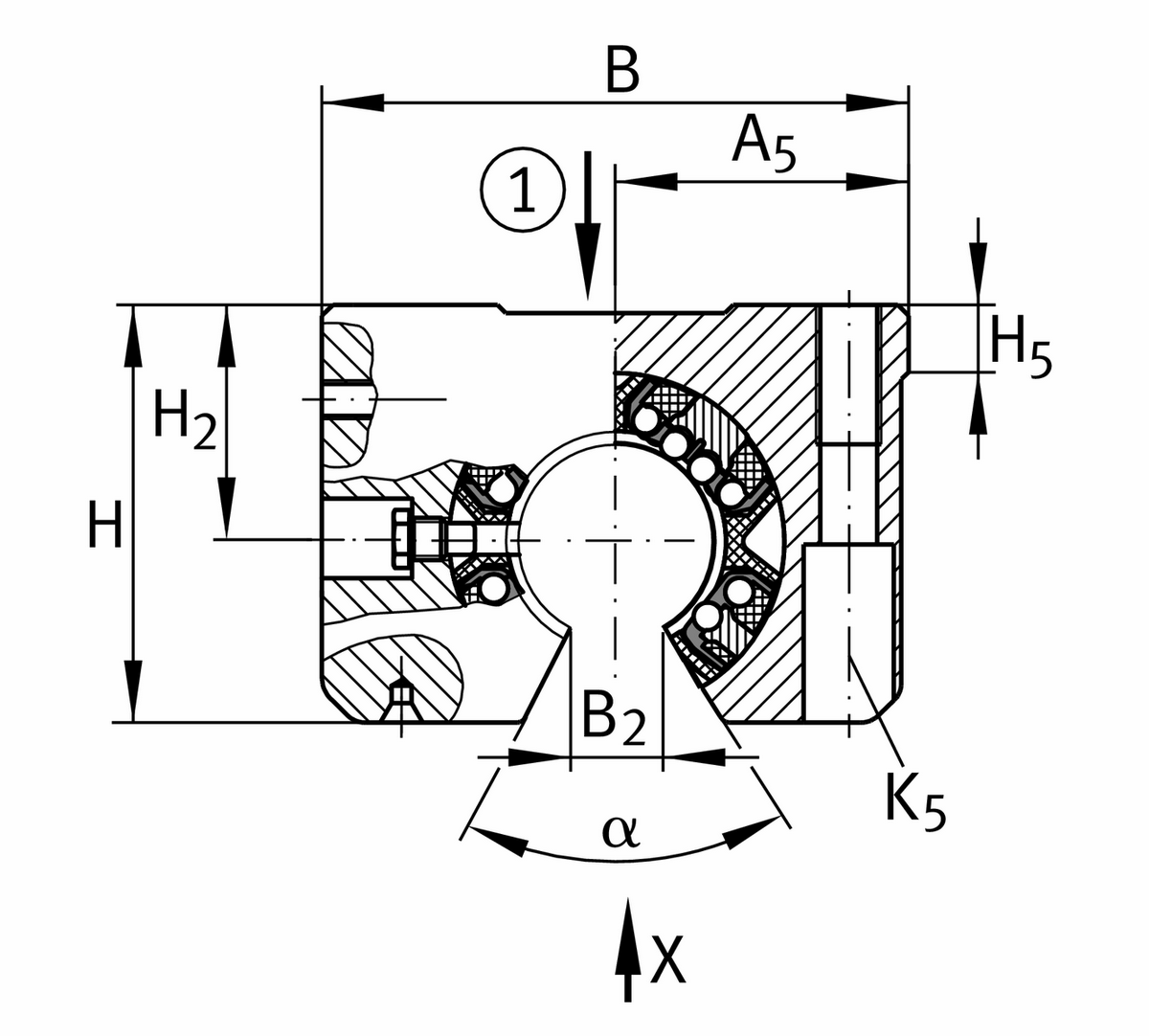 Узел с шарикоподшипником для линейного перемещения INA KGSNOS40-PP-AS