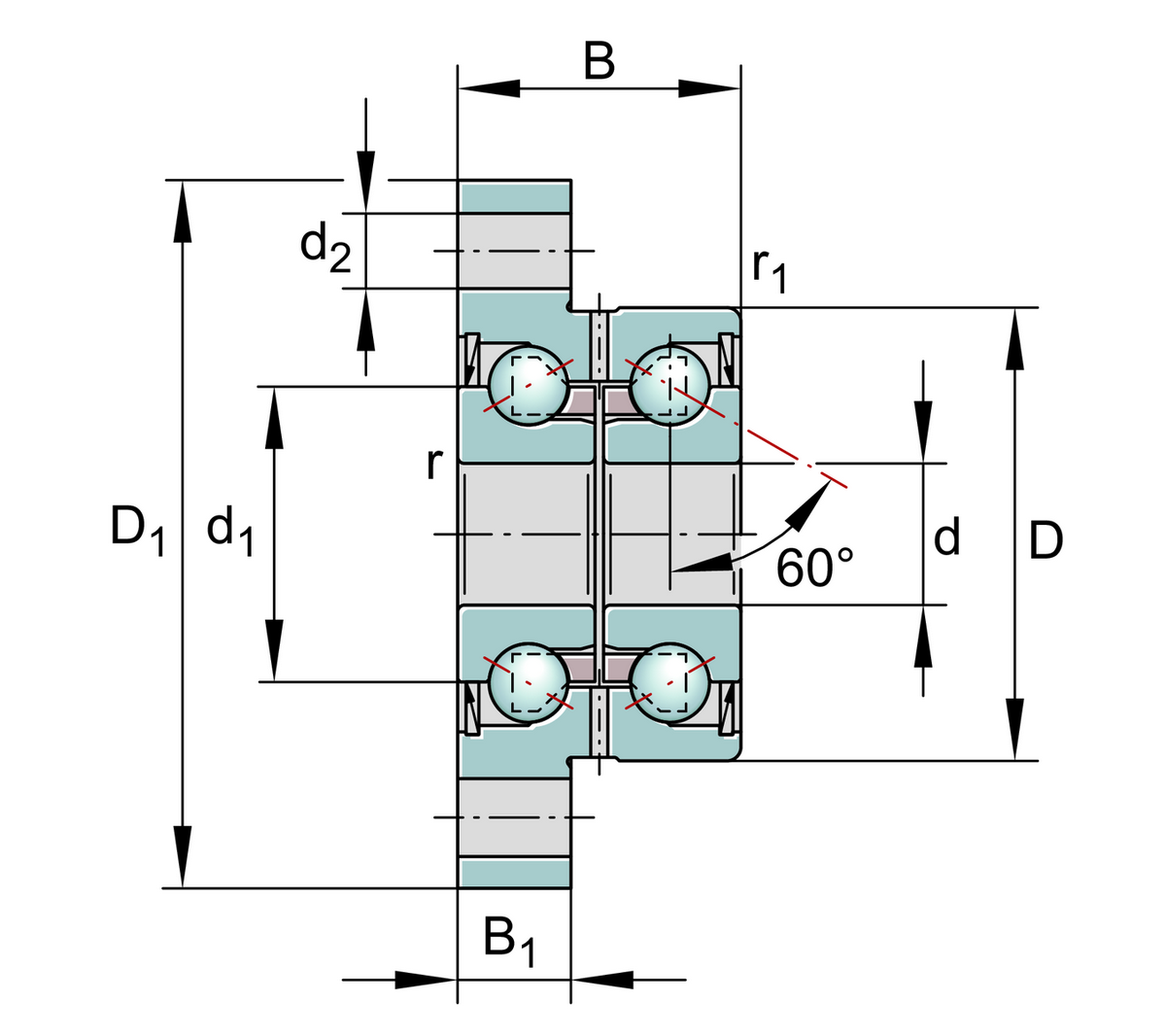 Упорно-радиальный шарикоподшипник INA ZKLFA0850-2RS