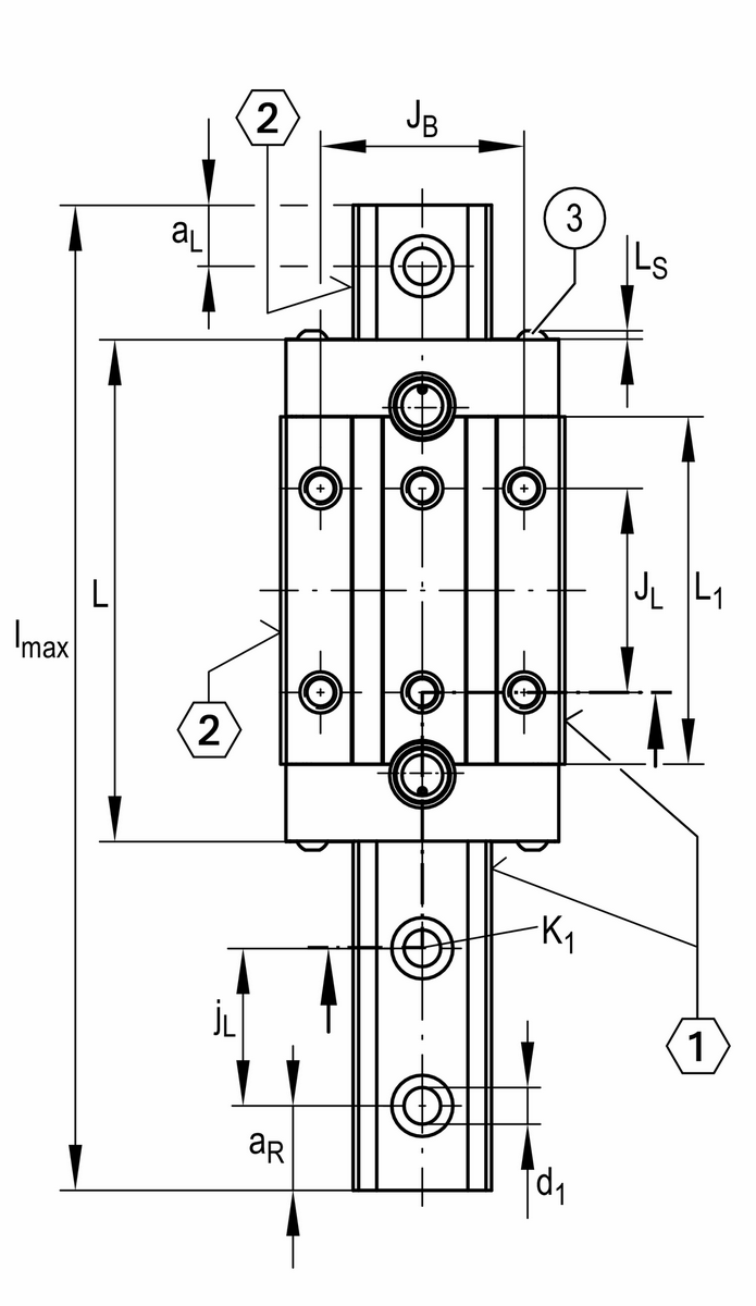 Каретка роликовой линейной направляющей качения с циркуляцией INA RWU25-E-HL
