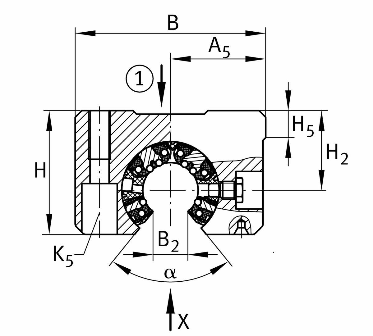 Узел с шарикоподшипником для линейного перемещения INA KGSNO12-PP-AS