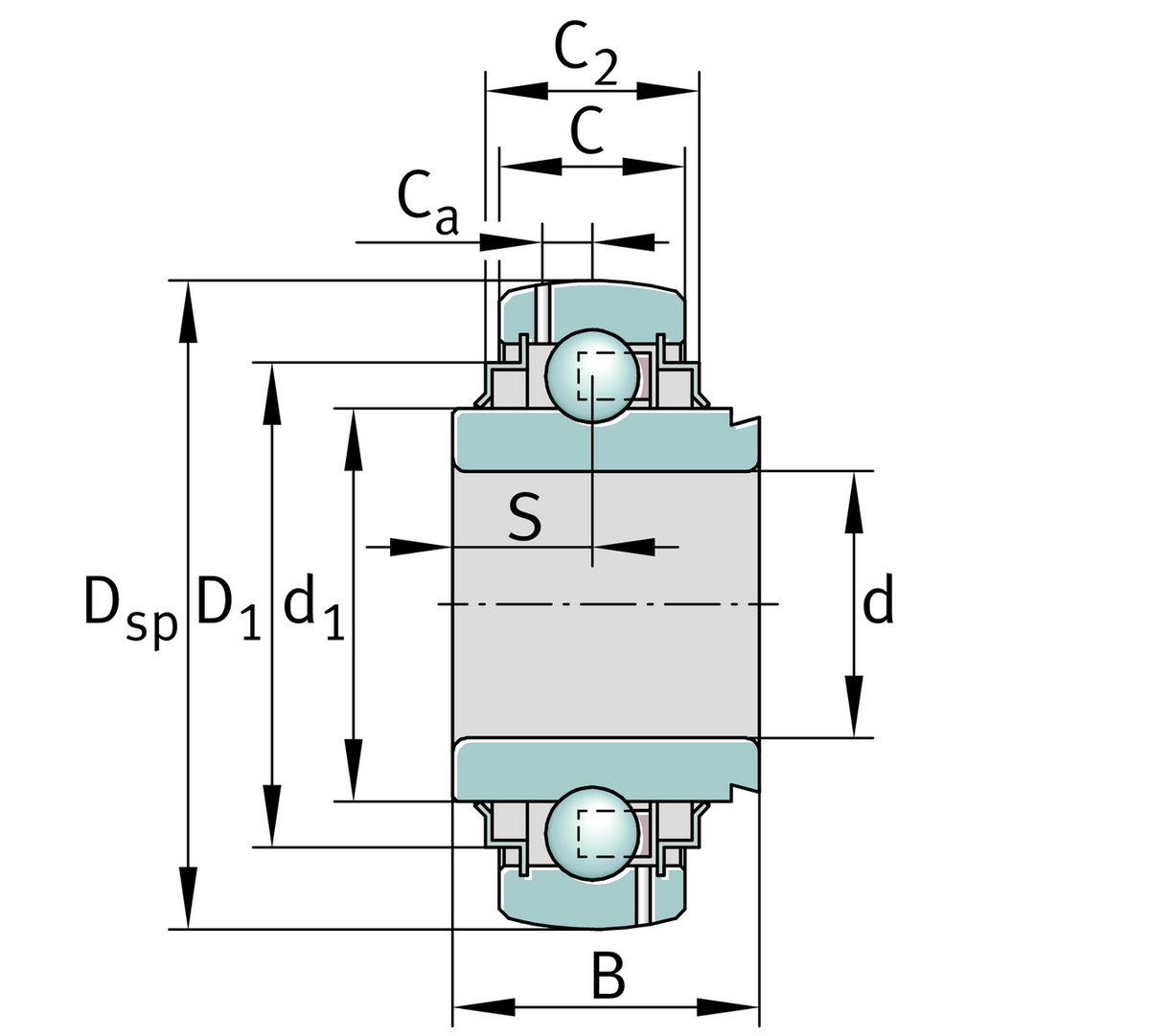 Радиальный закрепляемый шарикоподшипник INA GE35-XL-KRR-B-OSE