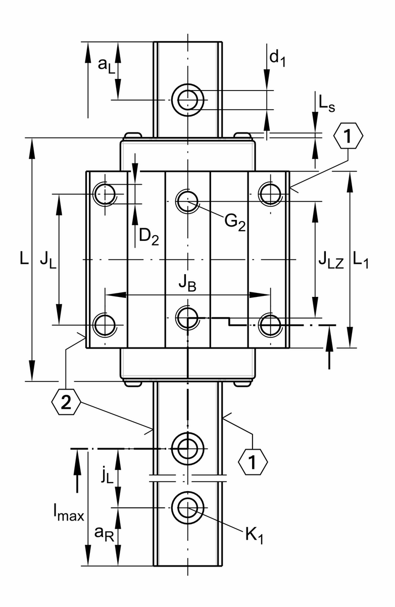 Шариковая линейная направляющая INA KUVE15-B