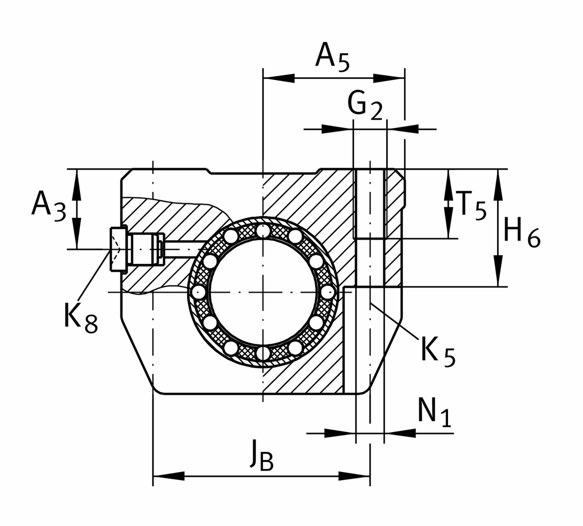 Узел с шарикоподшипником для линейного перемещения INA KTHK12-B-PP-AS
