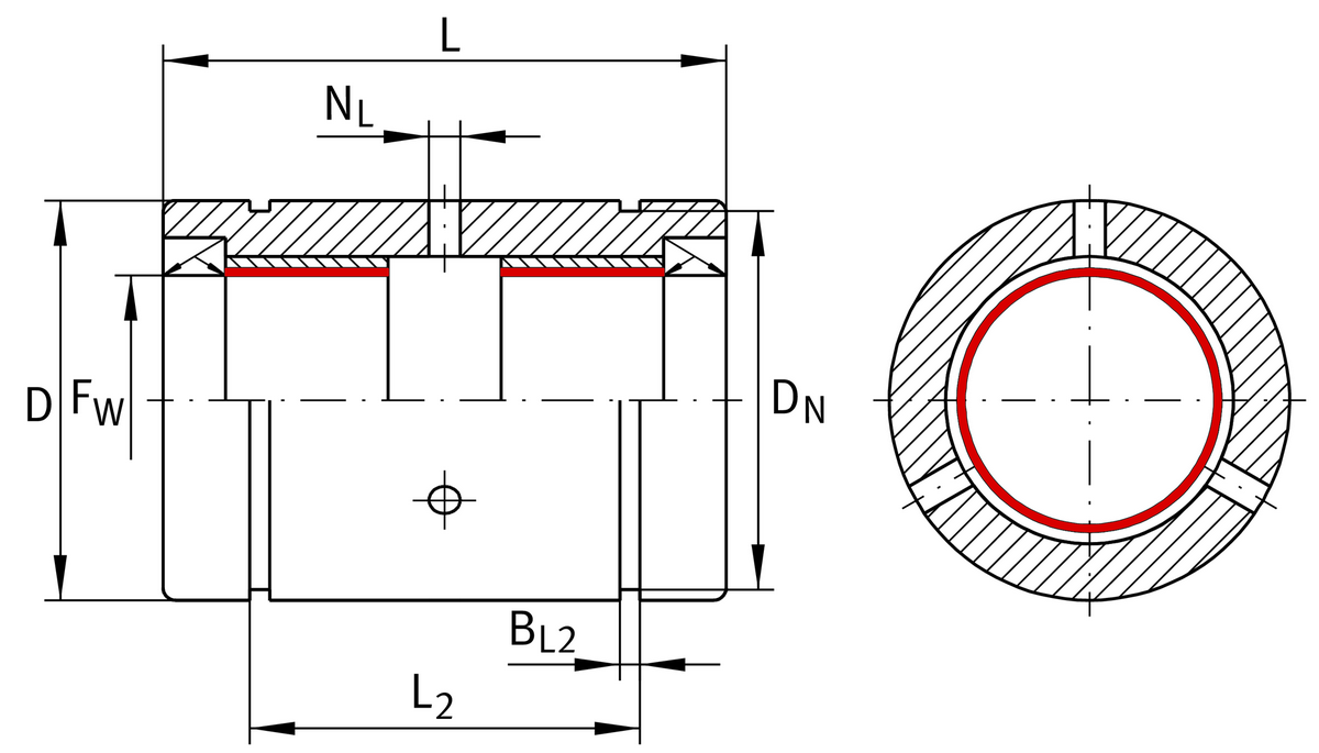 Линейный подшипник скольжения INA PAB50-PP-AS