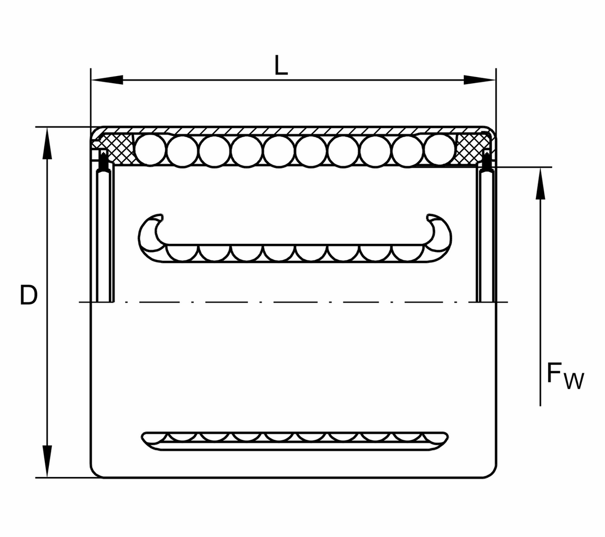 Шарикоподшипник для линейного перемещения INA KH10-PP