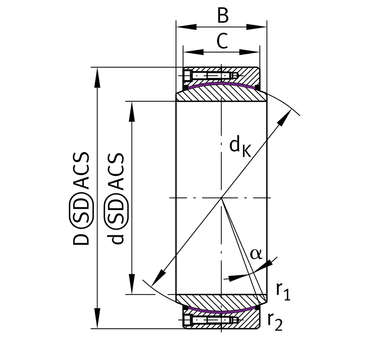 Сферический шарнирный подшипник INA GE950-DW-2RS2-XL