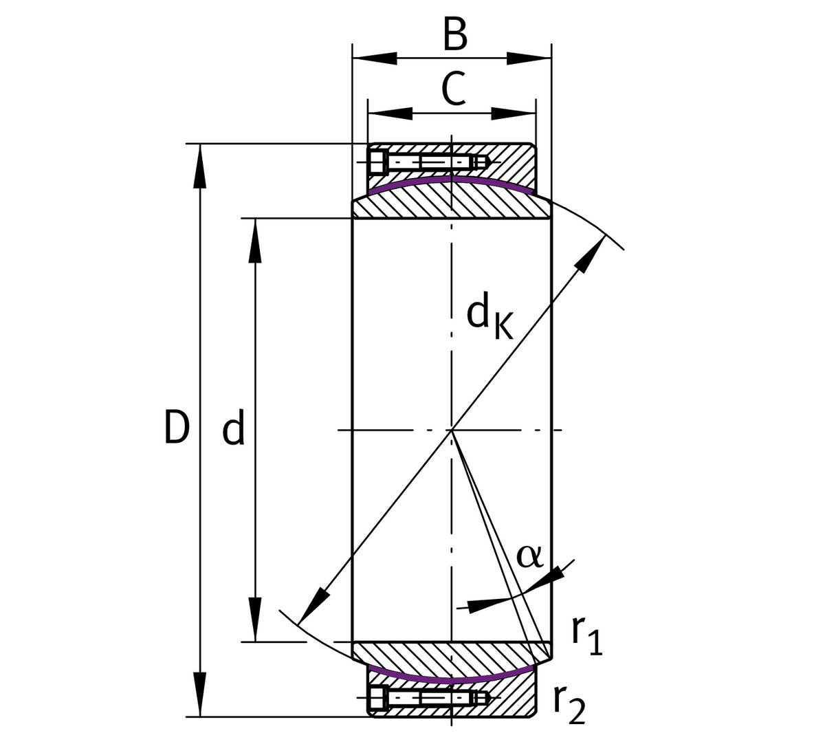 Сферический шарнирный подшипник INA GE1000-DW-XL