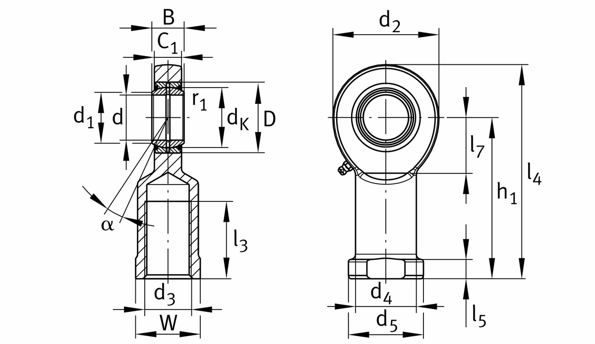 Шарнирная головка INA GIR60-DO-2RS