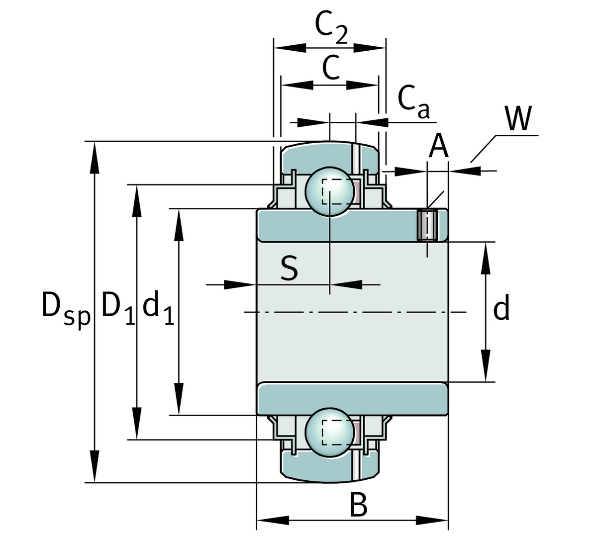 Радиальный закрепляемый шарикоподшипник INA GY1100-KRR-B