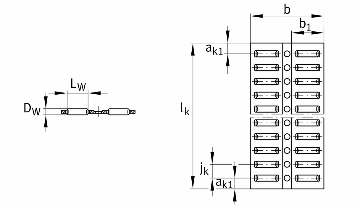 Линейные плоские подшипники INA H44-ZW