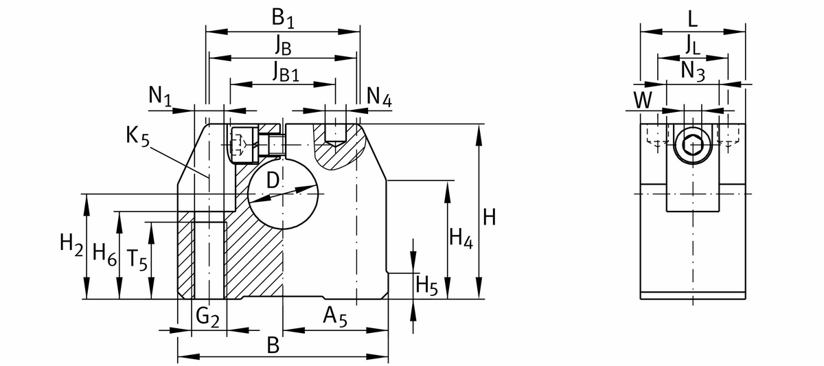Опорный блок вала INA GWN40-B