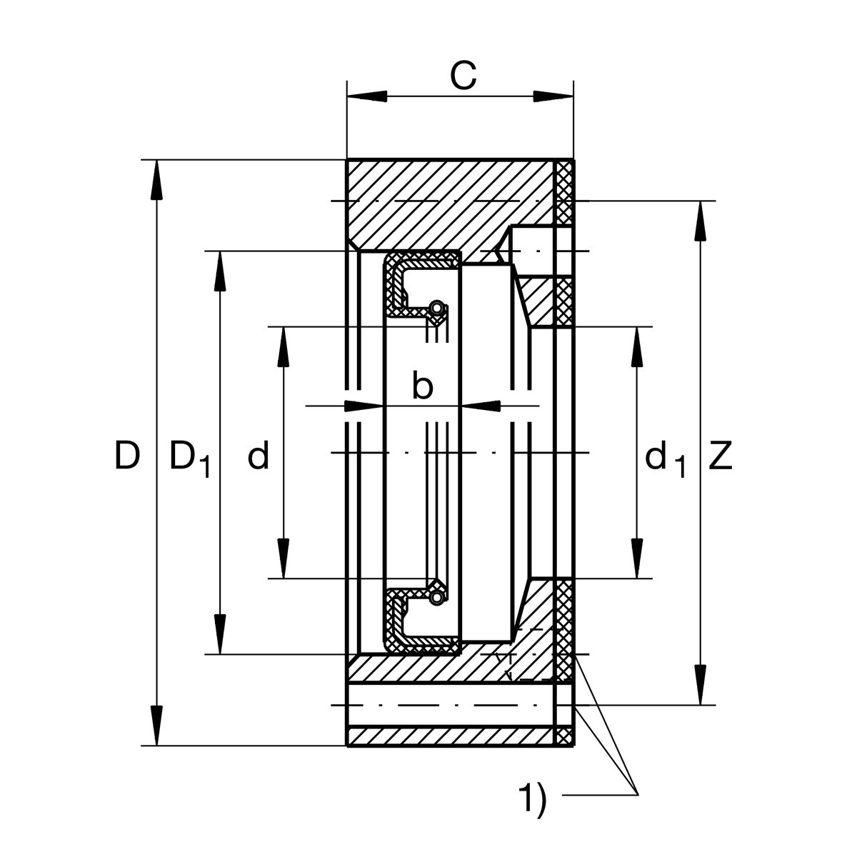 Уплотнение с корпусом INA DRS40100 (DRS 40100)