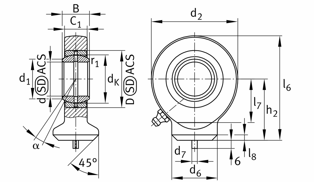 Шарнирная головка INA GK40-DO