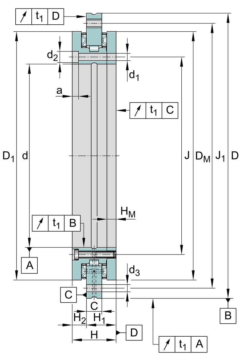 Упорно-радиальный роликоподшипник INA YRTCM460-XL