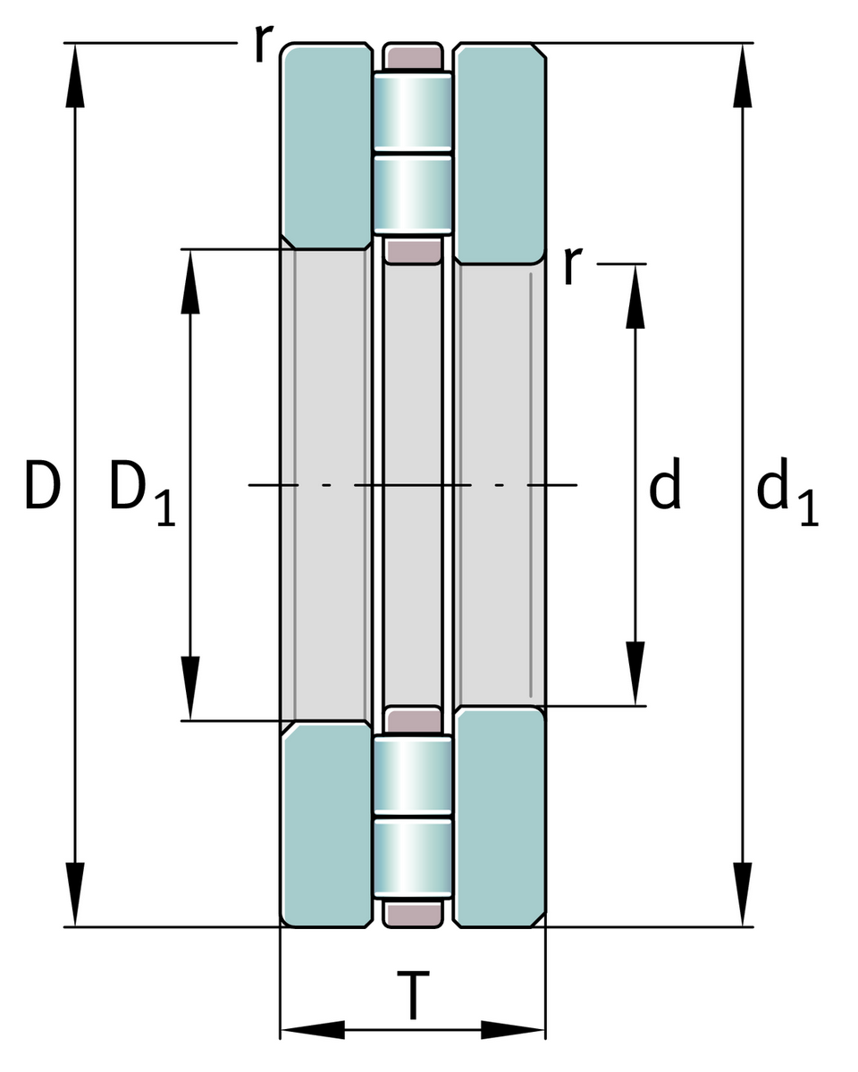 Упорный цилиндрический роликоподшипник INA 89413-TV