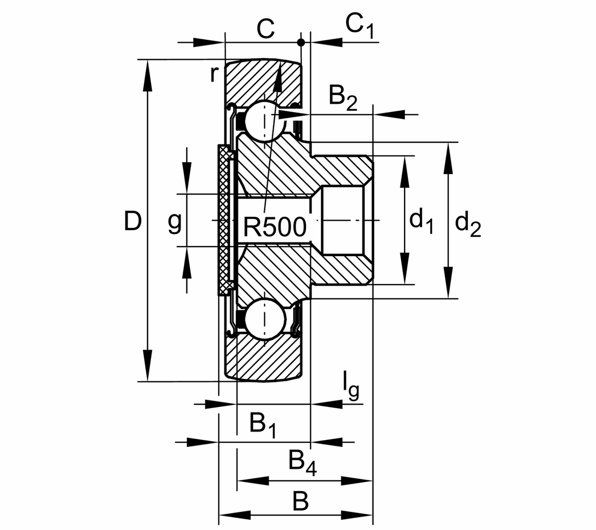 Направляющий ролик с цапфой INA ZL203-DRS (ZL 203 NPDU)