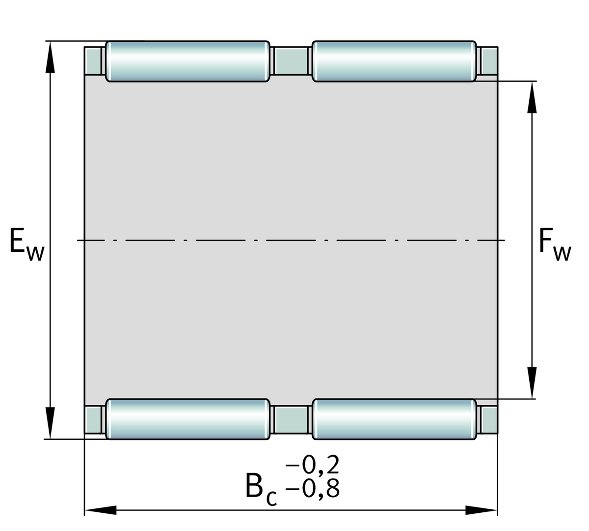 Игольчатый подшипник без колец INA K60X68X30-ZW