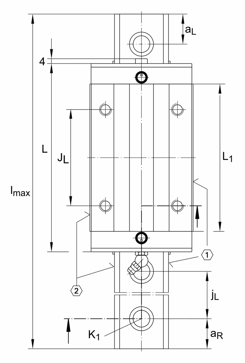 Каретка шариковой линейной направляющей качения с циркуляцией INA KWSE20-HL