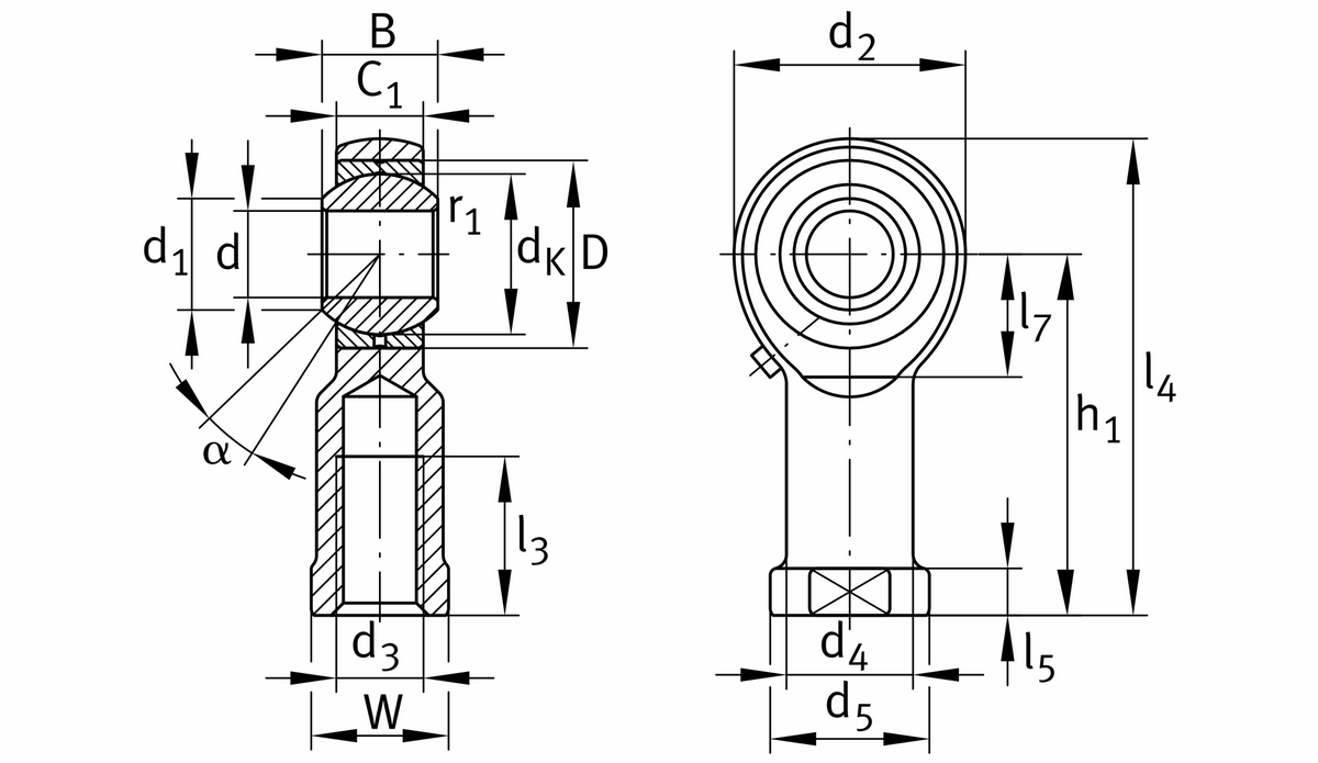 Шарнирная головка INA GIKR10-PB