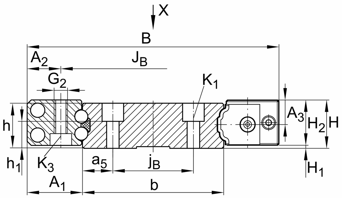 Направляющие рельсы для линейных шариковых опор качения INA TKVD71