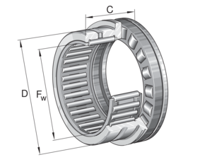Комбинированный подшипник с короткими цилиндрическими и игольчатыми роликами INA NKXR25-XL (NKXR25)