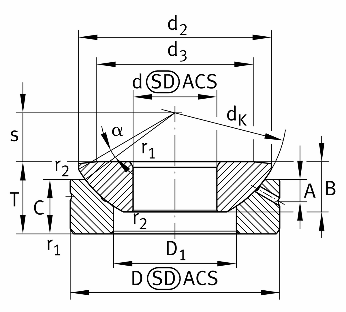 Сферический шарнирный подшипник INA GE180-AX
