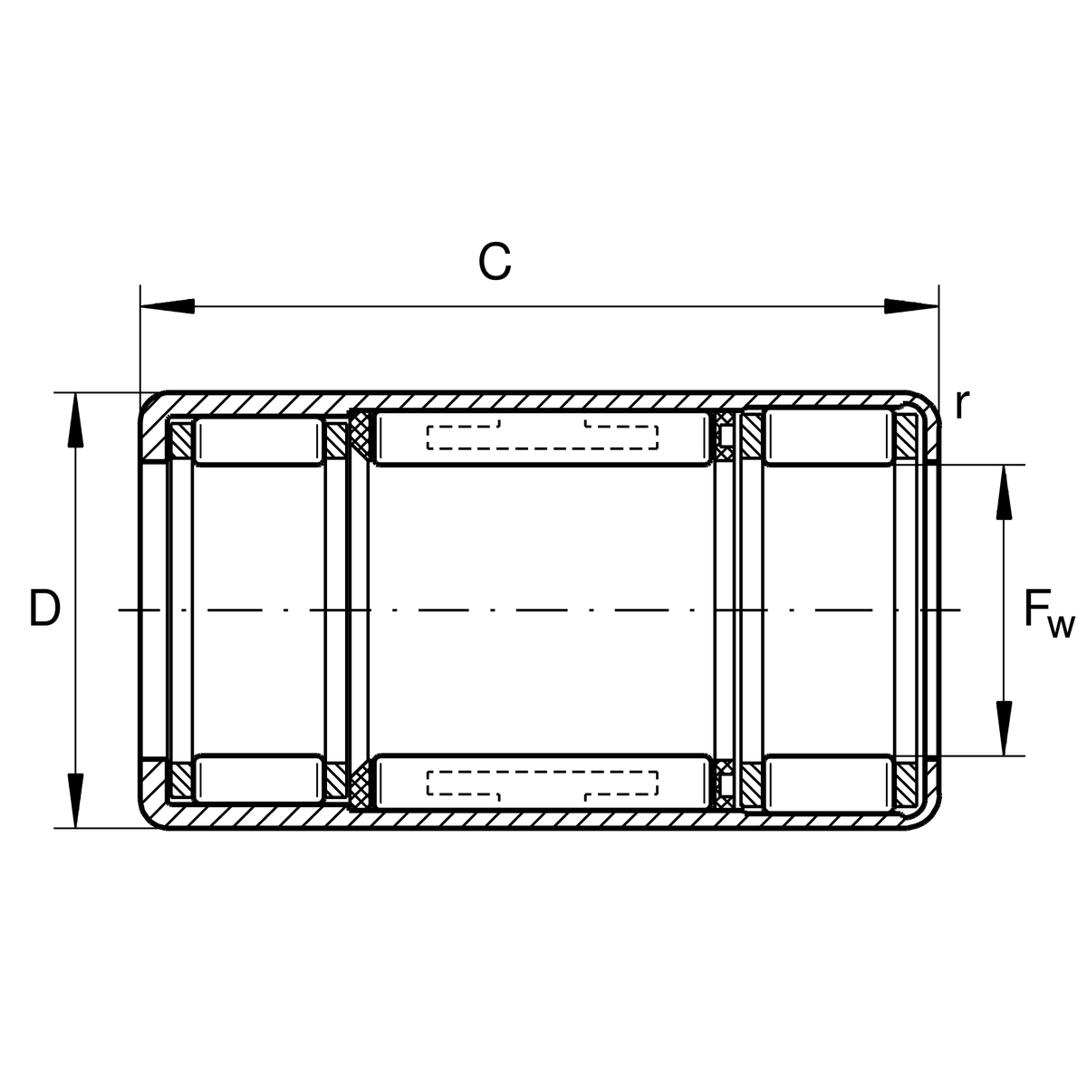 Обгонная муфта со штампованным наружным кольцом INA HFL1226