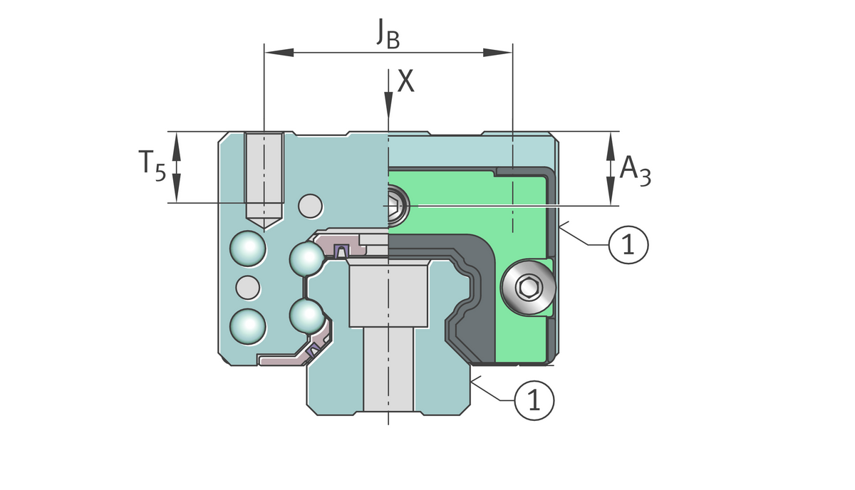 Каретка шариковой линейной направляющей качения с циркуляцией INA KWLT30-S-V1-G4