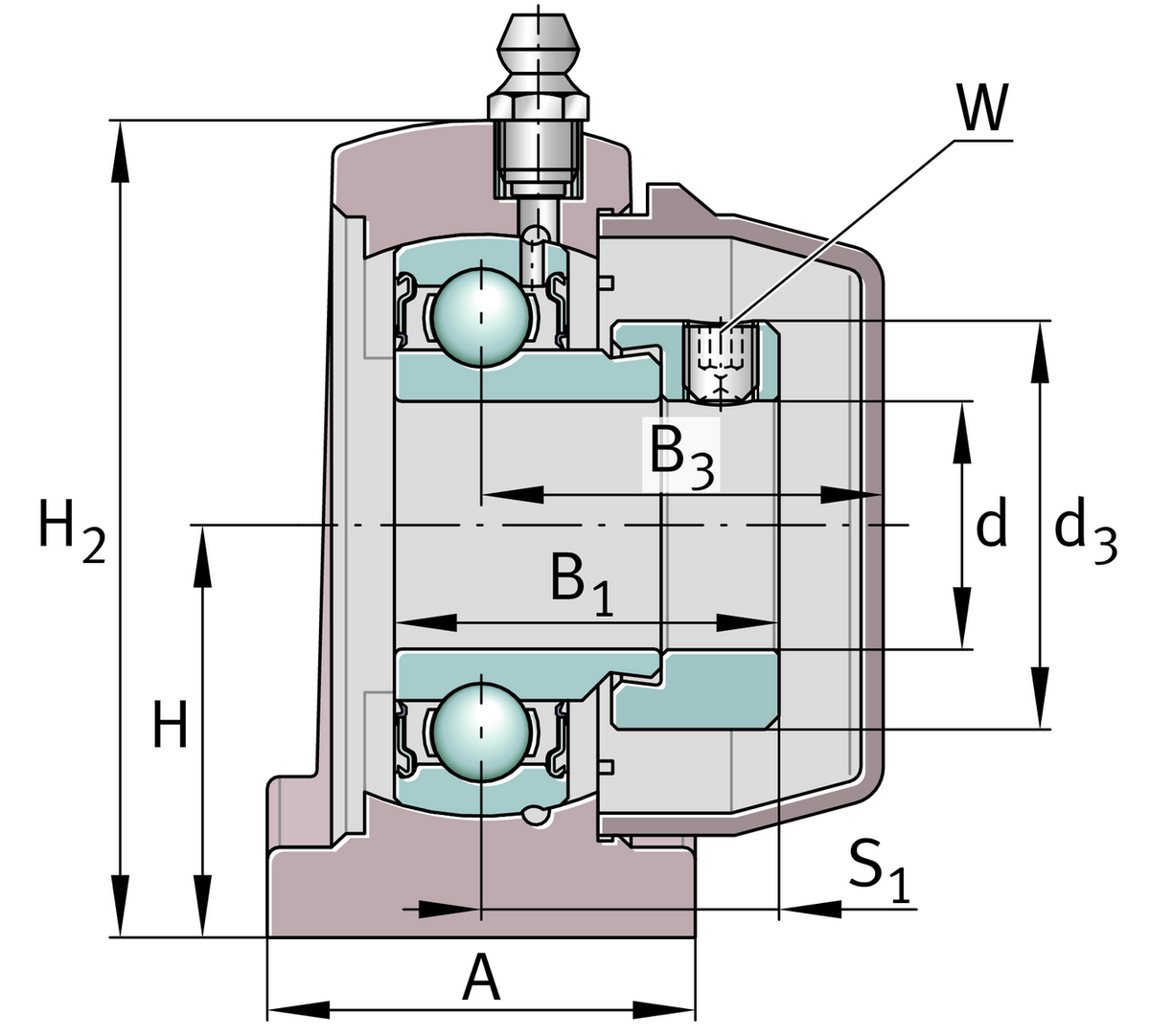 Узел стационарного корпуса RSHE40-TV-VA-FD