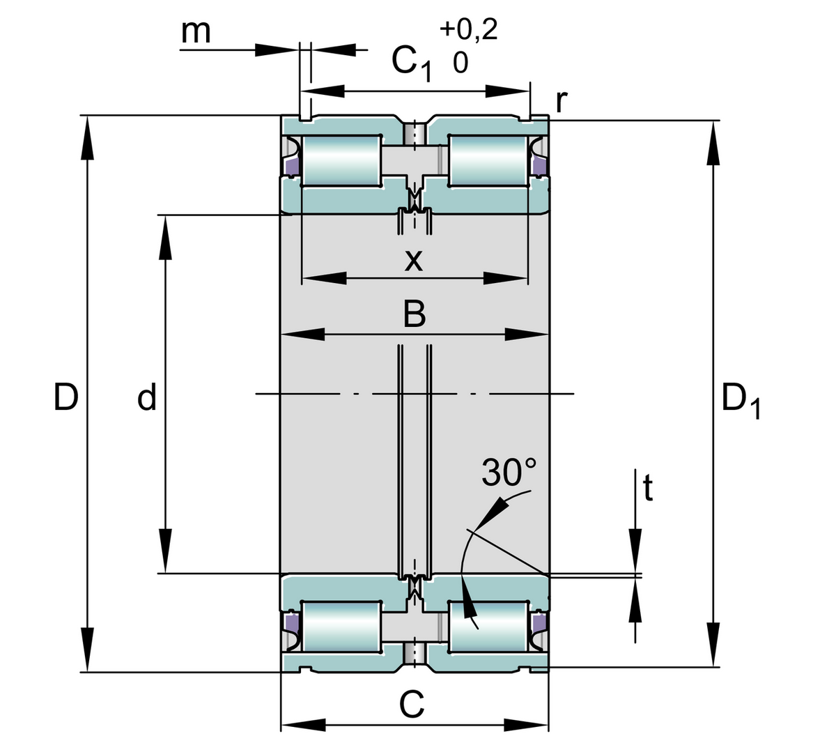 Цилиндрический роликоподшипник INA SL045018-PP-RR