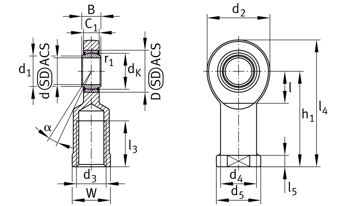 Шарнирная головка INA GIL70-UK-2RS